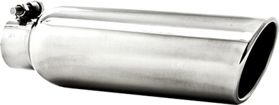 2.25-Inch Inlet, T304 Stainless Steel, Single Wall, Rolled Angle Cut, 3.5-Inch Outlet Tip, T5147